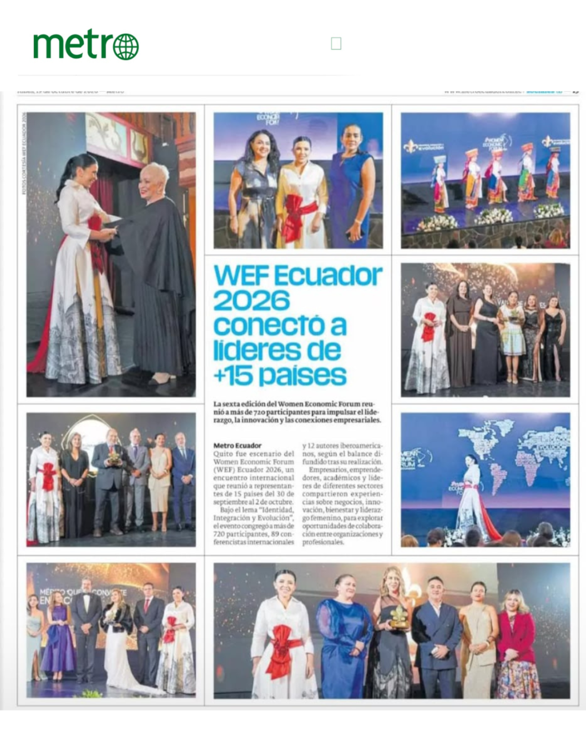Metro: WEF Ecuador 2026 conectó a líderes de +15 países
